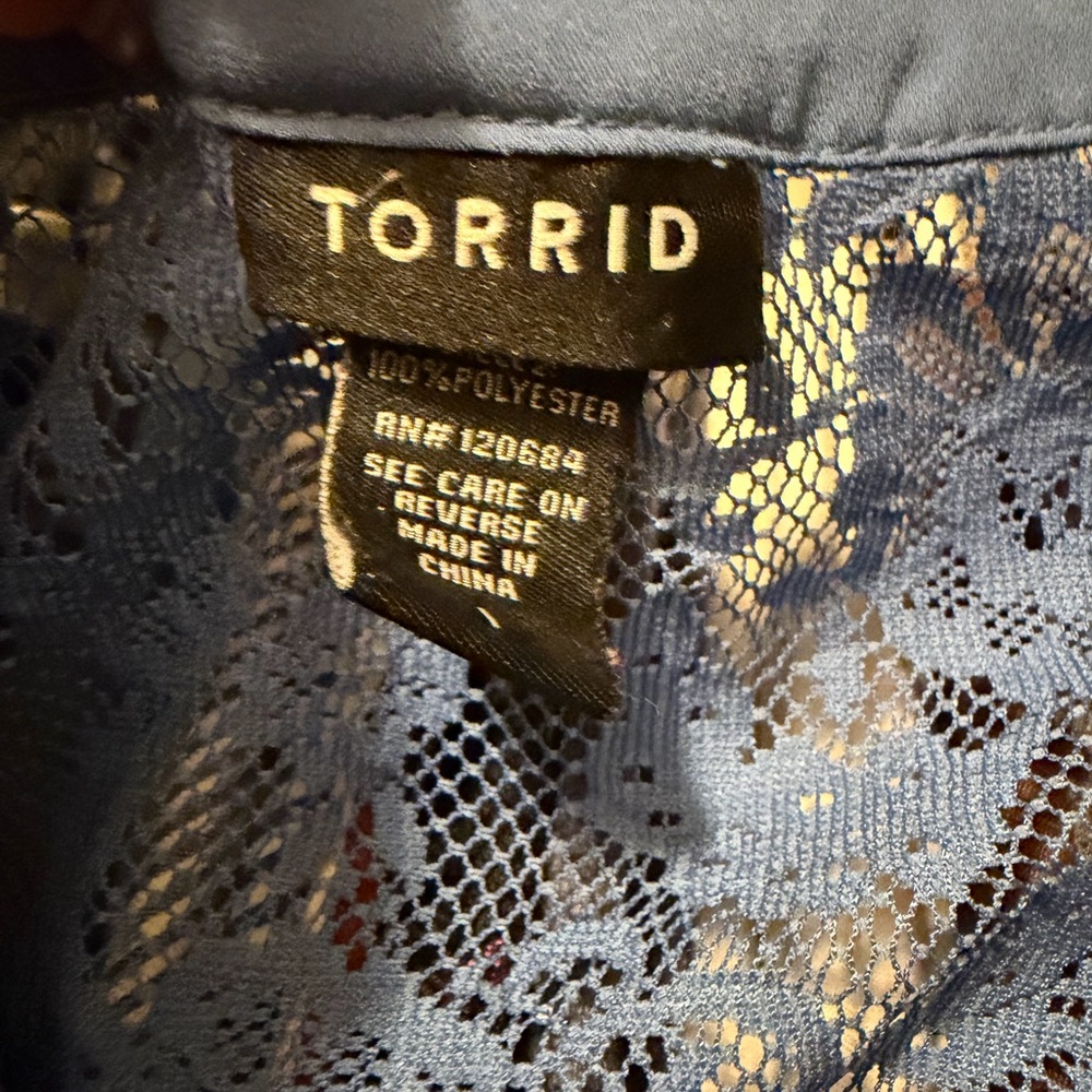Torrid Navy Lace Blouse